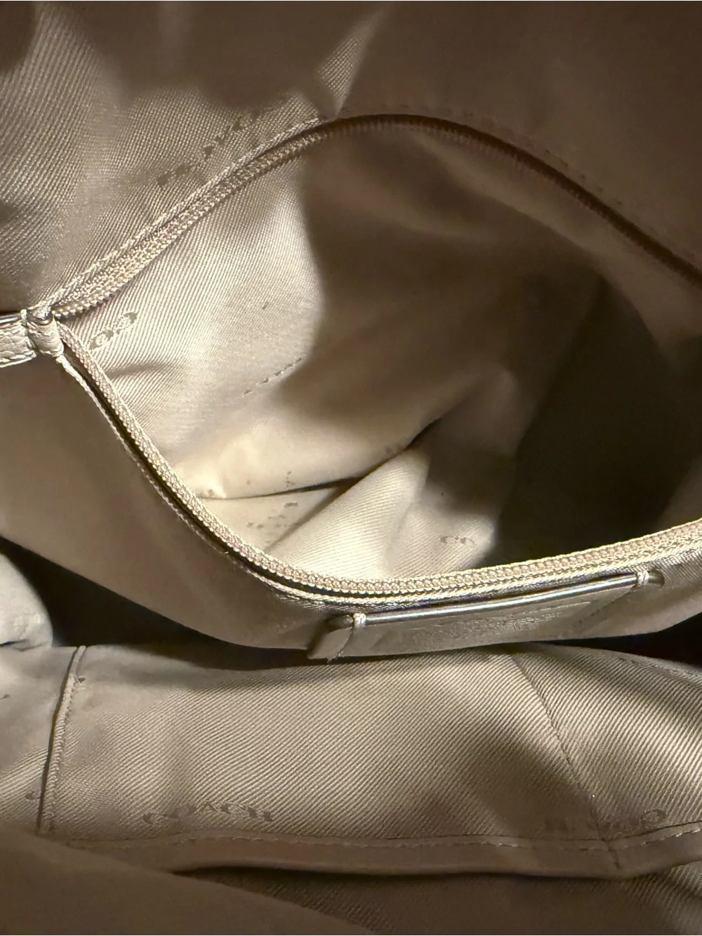 Coach Pebbled Leather Shoulder Bag in Light Taupe - Elle Hobo Bag